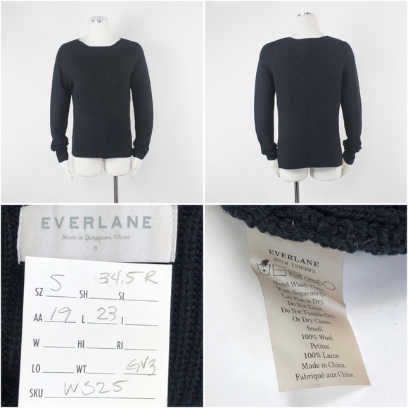 Everlane Wool Chunky Knit Oversized Rib Sweater SM - Picture 8 of 8